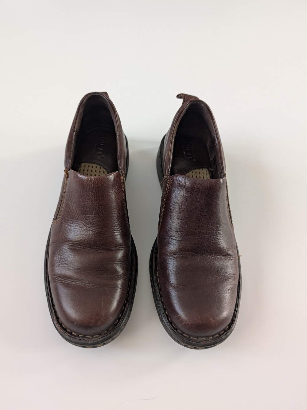 Børn Women's Dark Brown Leather Slip-On Loafers Size 6